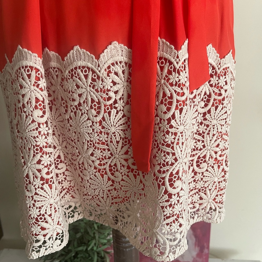 Gianni Bini Melon Lace Dress with Self Belt - Picture 4 of 7